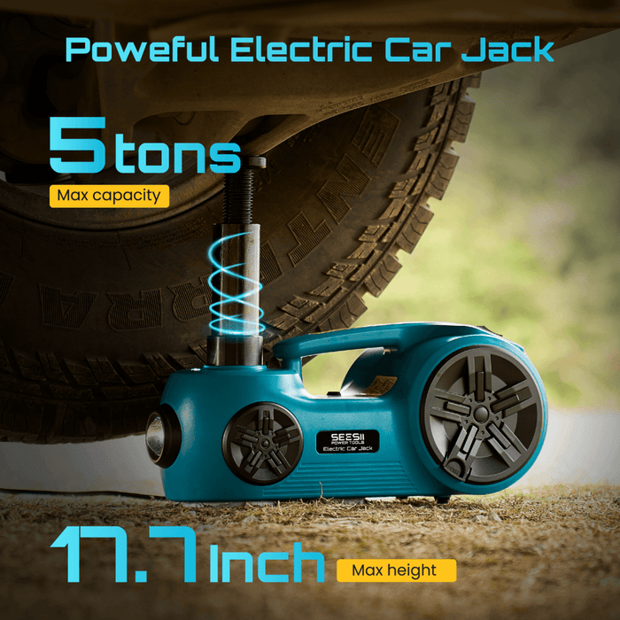 Seesii Electric Car Jack, 5 Ton Car Jack kit, 12V Hydraulic Jack with Electric Impact Wrench and Tire Inflator Pump, Portable Car Jack Kit for SUV MPV Truck Change Tires Garage Repair - car jack - SeeSii