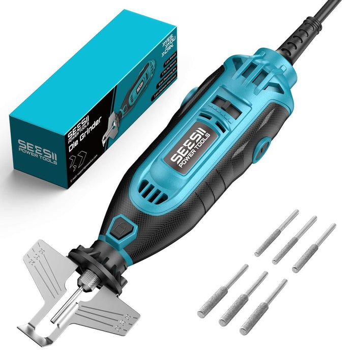 SEESII Electric Chainsaw Sharpener Kit, 35000RPM, 6 Diamond Bits, Fast Sharpening - Chainsaw Sharpener Kit-SeeSii