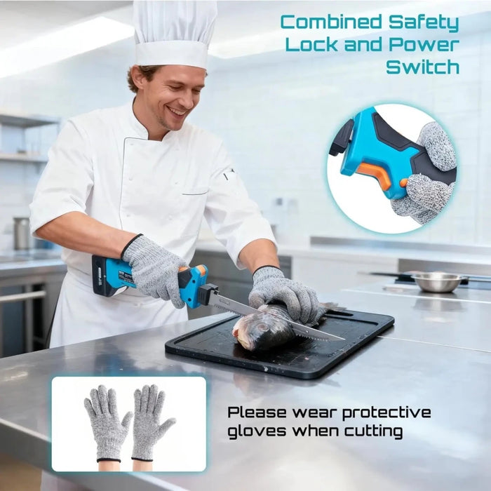 Seesii Electric Cordless Fillet Knife for Fish with 4 Blades, 2xRechargeble Battery - SeeSii
