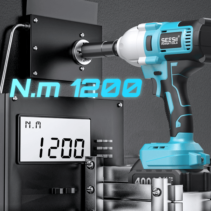 Seesii Electric Cordless Impact Wrench 1/2 885 FT - LBS(1200N.m) - SeeSii
