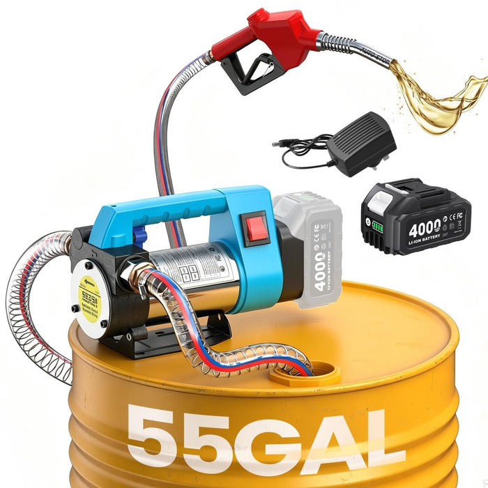 SEESII Electric Diesel Pump Battery 45L/min Auto Stop Fuel Gun with 4.0 Ah battery - SEESII