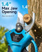 SEESII Cordless Electric Pruning Shears with 1.4" Max Jaw Opening, Clean Smooth Cutting Up to 1.2 Inch Thick Hard Branches, SK5 Sharp Blade for Fruit Tree & Shrub Garden Pruning