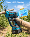 SEESII Electric Pruning Shears Upgraded, 1.6" Cordless Pruner Brushless 2 x 4000mAh Batteries, Up to 4000 Cuts, LCD Display, Safety Switch, SK5 Blade, Branch Cutter for Tree Garden Trimming - Pruning Shears-SeeSii