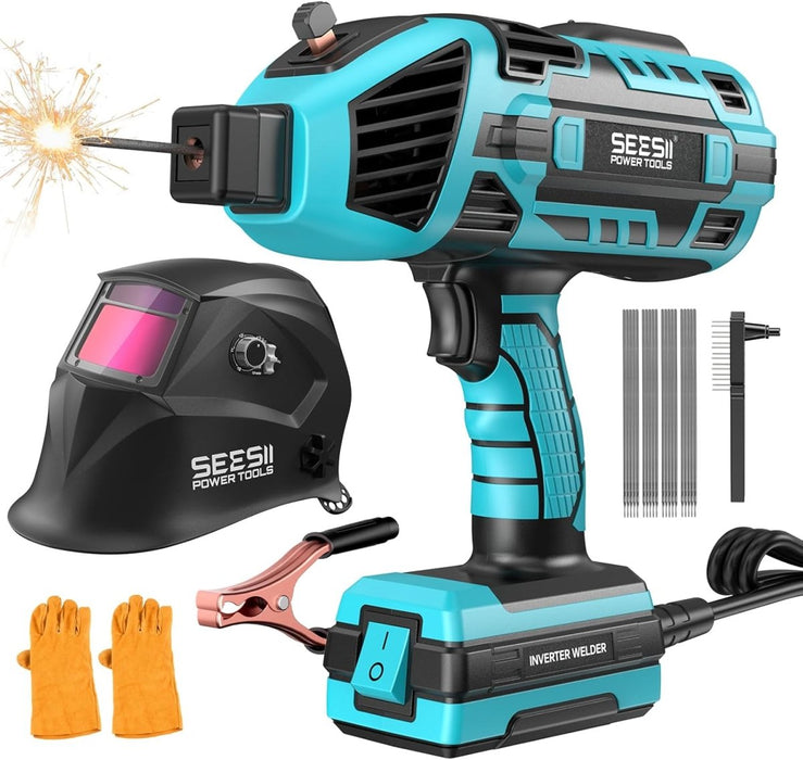 SEESII FA209 Handheld ARC Welder 110V, 20–120A | Portable Welder Gun + Auto - Darkening Goggles - Sopt Welder - SeeSii