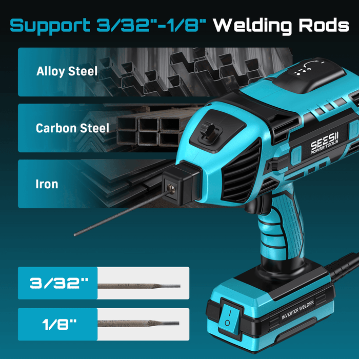 SEESII FA209 Handheld ARC Welder 110V, 20–120A | Portable Welder Gun + Auto - Darkening Goggles - Sopt Welder - SeeSii