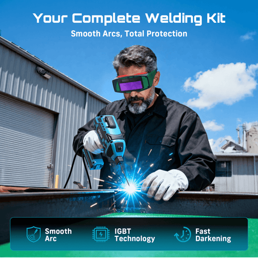 SEESII FA209 Handheld ARC Welder 110V, 20–120A | Portable Welder Gun + Auto - Darkening Goggles - Sopt Welder - SeeSii