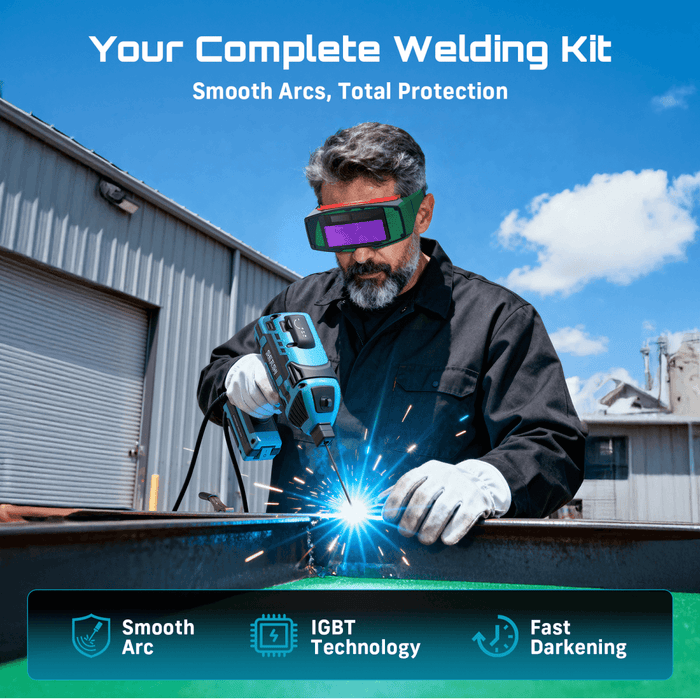 SEESII FA209 Handheld ARC Welder 110V, 20–120A | Portable Welder Gun + Auto - Darkening Goggles - Sopt Welder - SeeSii