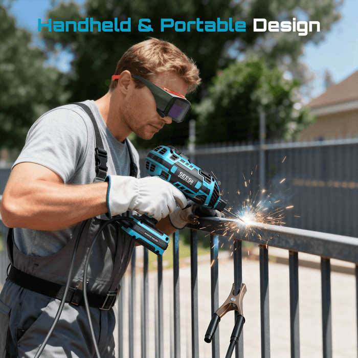 SEESII FA209 Handheld ARC Welder 110V, 20–120A | Portable Welder Gun + Auto - Darkening Goggles - Sopt Welder - SeeSii