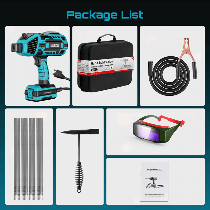 SEESII FA209 Handheld ARC Welder 110V, 20–120A | Portable Welder Gun + Auto - Darkening Goggles - Sopt Welder - SeeSii