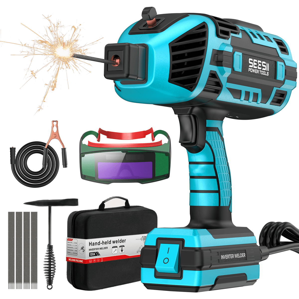 SEESII FA209 Handheld ARC Welder 110V, 20–120A | Portable Welder Gun +