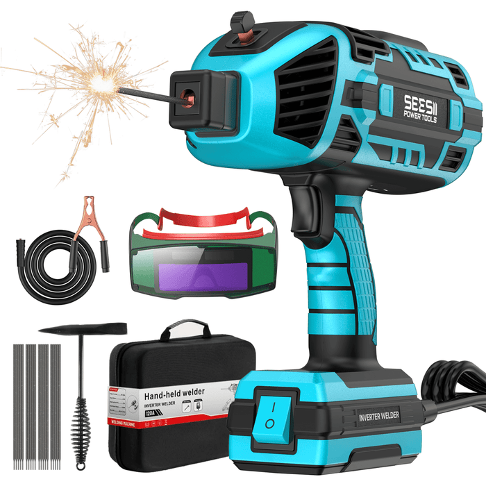SEESII FA209 Handheld ARC Welder 110V, 20–120A | Portable Welder Gun + Auto - Darkening Goggles - Sopt Welder - SeeSii