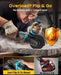 SEESII Flathead Brushless Angle Grinder with 2pcs 5.0Ah Batteries & Charger - SeeSii