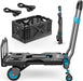 SEESII Folding Hand Truck Dolly – Heavy Duty 2 - in - 1, 330lbs, TPR Wheels - SeeSii
