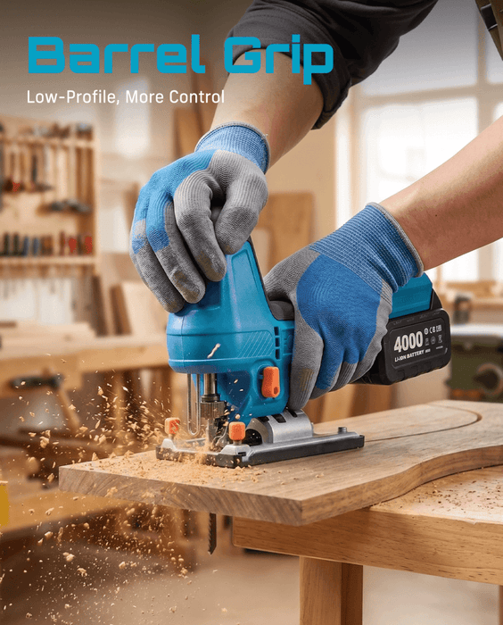 SEESII Jigsaw Barrel Grip, Cordless Jig Saw with 4.0Ah Battery, Brushless（JS03） - SeeSii