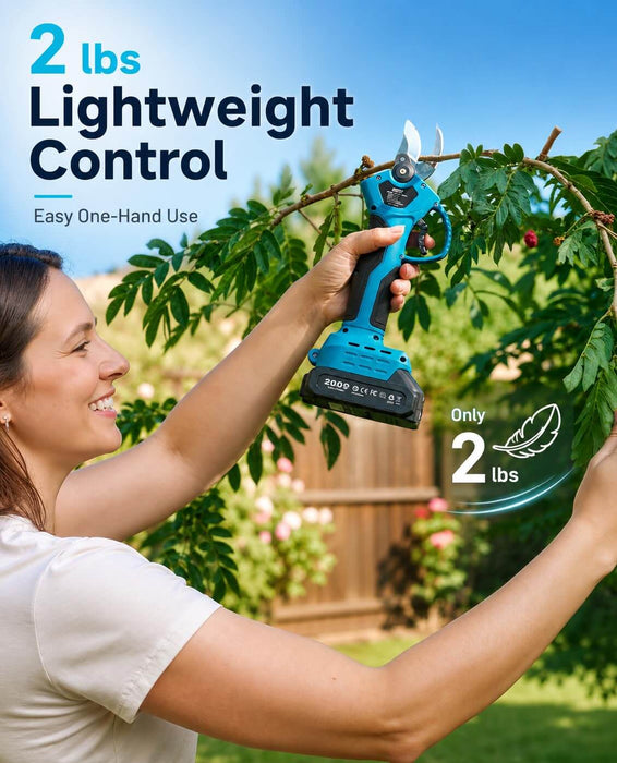 SEESII 2lbs Ultra Lightweight Cordless Electric Pruning Shears, Easy One Hand Operation Design to Prevent Hand Fatigue for Backyard Fruit Tree, Rose & Shrub Garden Trimming