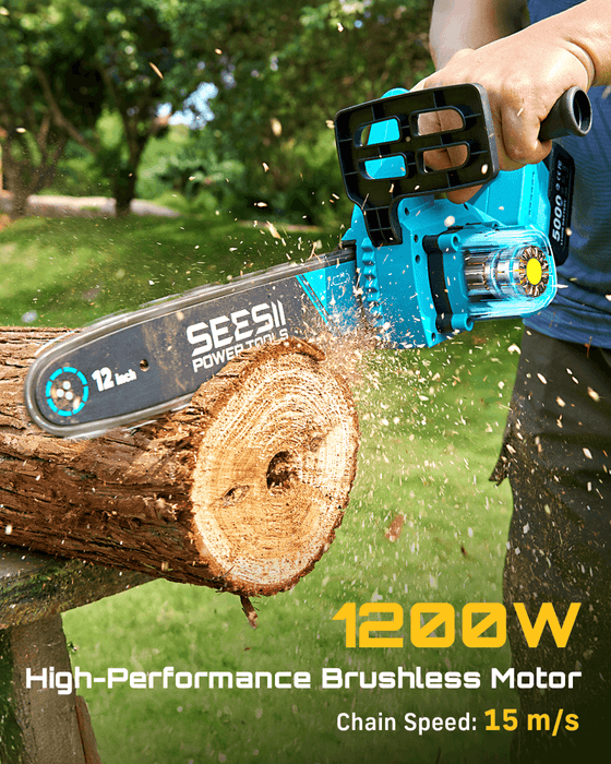 SeeSii M12 Ace Battery Chainsaw 12 Inch with 2*4000mAh Batteries - chainsaw - SeeSii