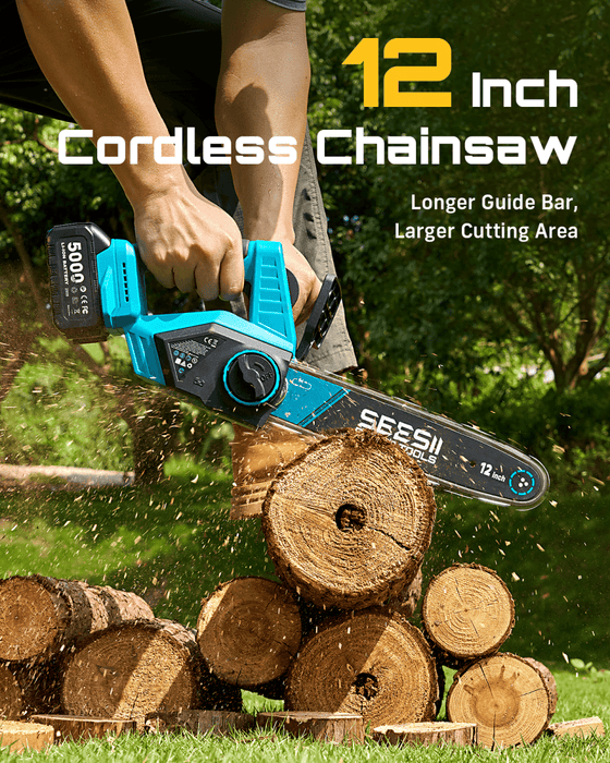 SeeSii M12 Ace Battery Chainsaw 12 Inch with 2*4000mAh Batteries - chainsaw - SeeSii