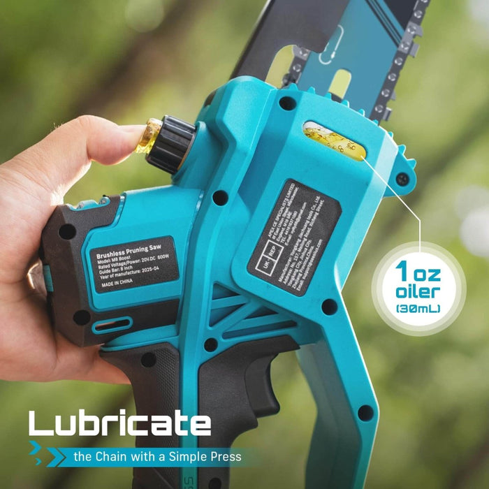 SEESII M8 Boost 8" Cordless Mini Chainsaw | 2025 Updated Brushless Motor & 2x 4000mAh Batteries | Simple & Reliable Tool for Easy Backyard Pruning - chainsaw - SeeSii