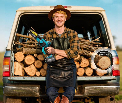 SEESII M8 Boost 8" Cordless Mini Chainsaw | 2025 Updated Brushless Motor & 2x 4000mAh Batteries | Simple & Reliable Tool for Easy Backyard Pruning - chainsaw - SeeSii