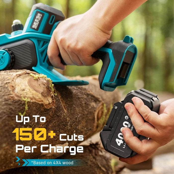SEESII M8 Boost 8" Cordless Mini Chainsaw | 2025 Updated Brushless Motor & 2x 4000mAh Batteries | Simple & Reliable Tool for Easy Backyard Pruning - chainsaw - SeeSii
