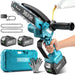 Seesii 6 inch cordless mini chainsaw kit with 2×4000mAh batteries, chains, case, gloves, auto oil system for garden tree cutting
