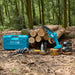 Complete Seesii 6 inch mini chainsaw kit with storage case, batteries, chains, gloves for home garden firewood cutting
