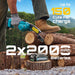 Seesii mini cordless chainsaw equipped with 2x 2000mAh batteries, supports up to 150 cuts per full charge
