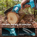 Double safety protection design of Seesii mini chainsaw with safety lock and anti-kickback baffle