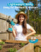 Seesii 20V lightweight 2.6lbs mini cordless tiller, teal electric rototiller easy to hold for women and seniors in raised garden bed