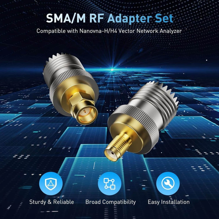 SEESII NanoVNA - H handheld vector network analyzer, 10 kHz–1.5 GHz. Measure S11/S21, VSWR/SWR, Smith chart; USB - C PC/Android control, SMA cal kit, ESD protection. - Network Analyzer - SeeSii
