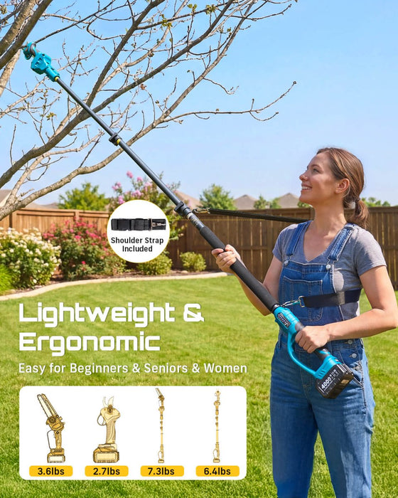 SEESII P6 Combo 4 - in - 1 Cordless Pole Saw & Pruning Shears Kit - Pole Saw - SeeSii