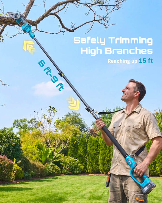 SEESII P6 Combo 4 - in - 1 Cordless Pole Saw & Pruning Shears Kit - Pole Saw - SeeSii