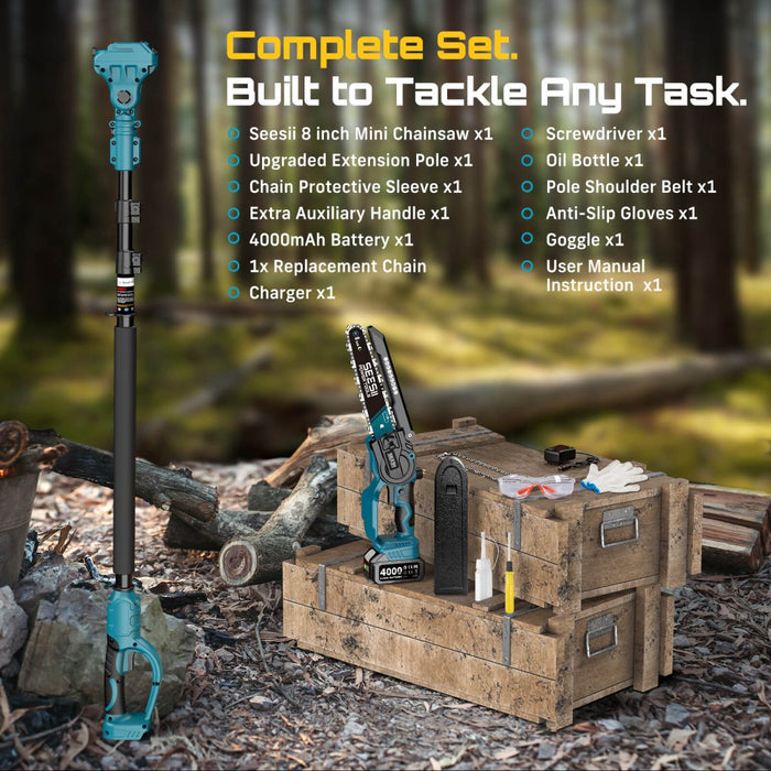 Seesii P8 Ace 2 - in - 1 Pole Saw & Mini Chainsaw, battery powered pole chainsaw - chainsaw - SeeSii