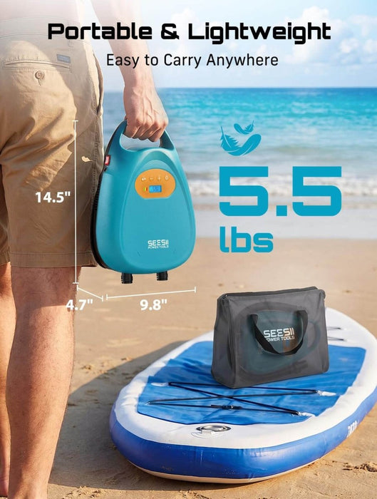Seesii Paddle Board Pump Rechargeable Battery-Powered 20PSI Dual Stage SUP Pump - SeeSii