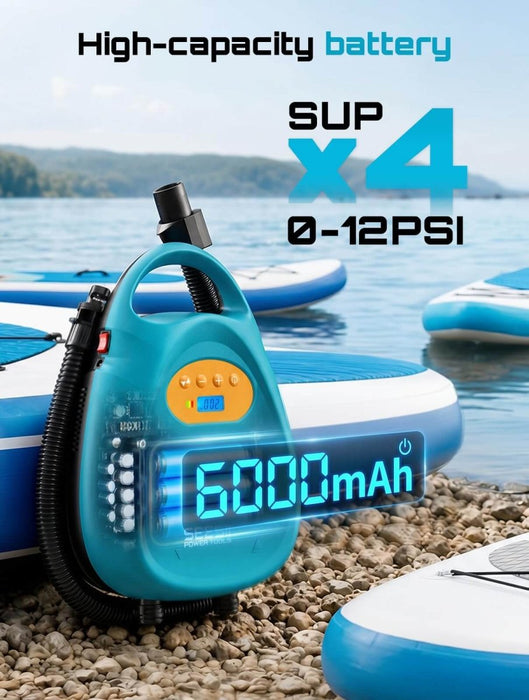Seesii Paddle Board Pump Rechargeable Battery-Powered 20PSI Dual Stage SUP Pump - SeeSii