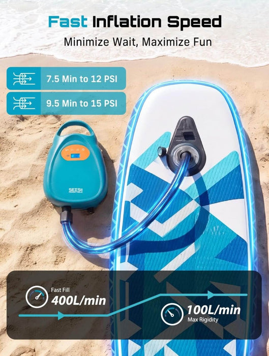 Seesii Paddle Board Pump Rechargeable Battery-Powered 20PSI Dual Stage SUP Pump - SeeSii