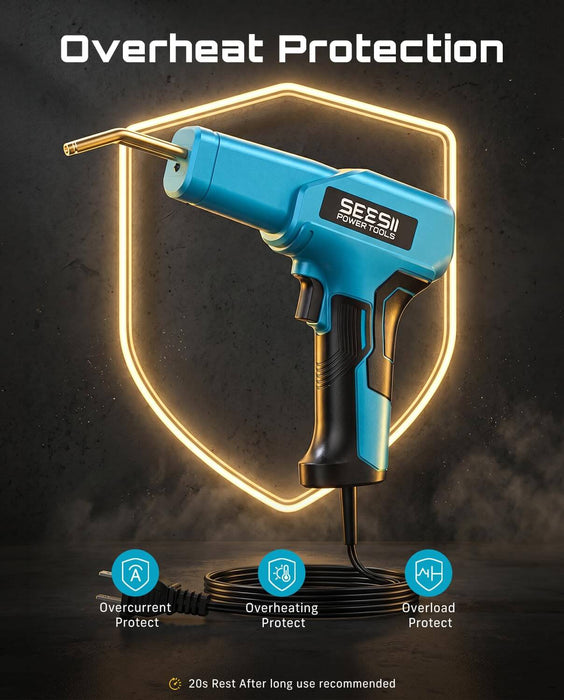 SEESII plastic welder hot stapler built-in overheat overcurrent overload safe protection design
