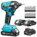 Seesii QH150 Impact Driver Kit, 21V Max Torque 1590In - lbs(180N.m) Cordless Impact Driver Set with Two 2.0Ah Battery, 1/4" Hex Chuck Power Impact Drill - impact Driver - SeeSii