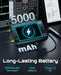 Seesii ZS407 TinySA Ultra+ 7.3GHz spectrum analyzer battery feature graphic, built-in 5000mAh long-lasting battery 10h working time with Type-C charging