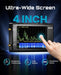 Seesii ZS407 TinySA Ultra+ 7.3GHz spectrum analyzer feature graphic, 4-inch IPS touch responsive wide screen display closeup
