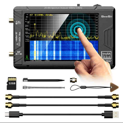 SEESII TinySA Ultra+ ZS406 Spectrum Analyzer, 100kHz–5.4GHz Handheld RF Analyzer - Spectrum Analyzer - SeeSii