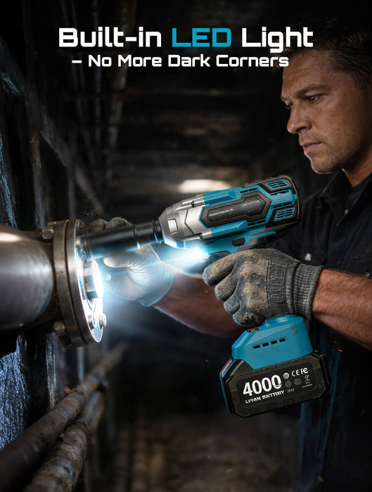 Seesii WH700 1/2‘’ Brushless 479 Ft-lbs(650Nm) Impact Wrench, 3in1 Functional - impact wrench-SeeSii