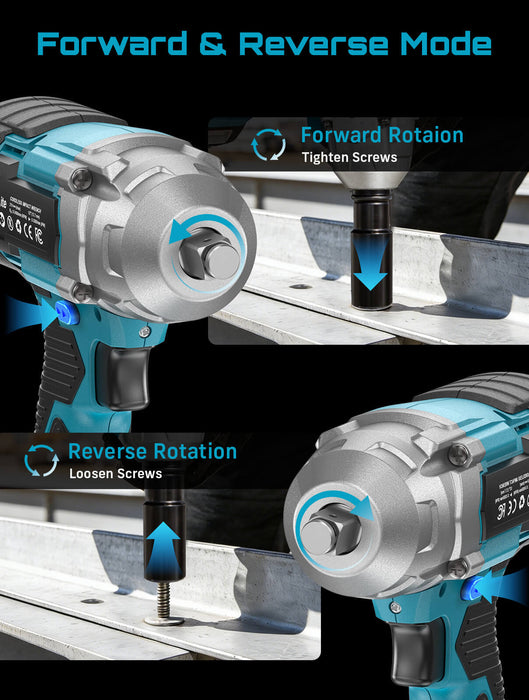 Seesii WH700 1/2‘’ Brushless 479 Ft-lbs(650Nm) Impact Wrench, 3in1 Functional - impact wrench-SeeSii