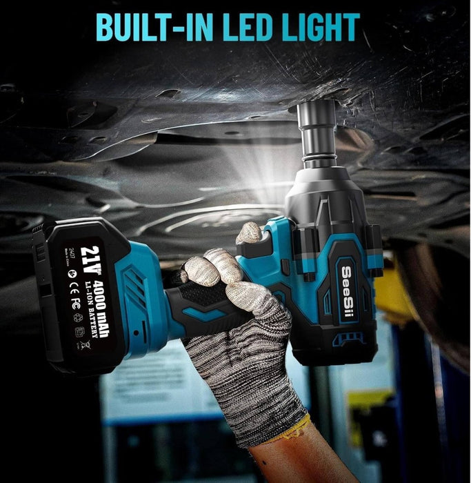 Seesii WH760 Cordless Impact Wrench - 1000Nm (738ft - lbs) 2*4.0AH Battery - impact wrench - SeeSii