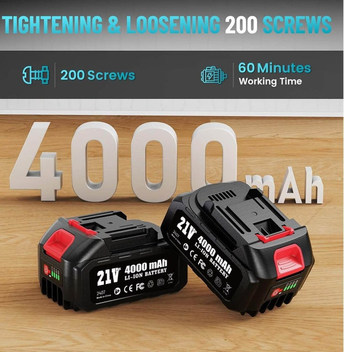 Seesii WH760 Cordless Impact Wrench - 1000Nm (738ft - lbs) 2*4.0AH Battery - impact wrench - SeeSii