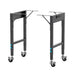 Seesii heavy‑duty workbench frame pair equipped with locking caster wheels, black metal workshop table legs
