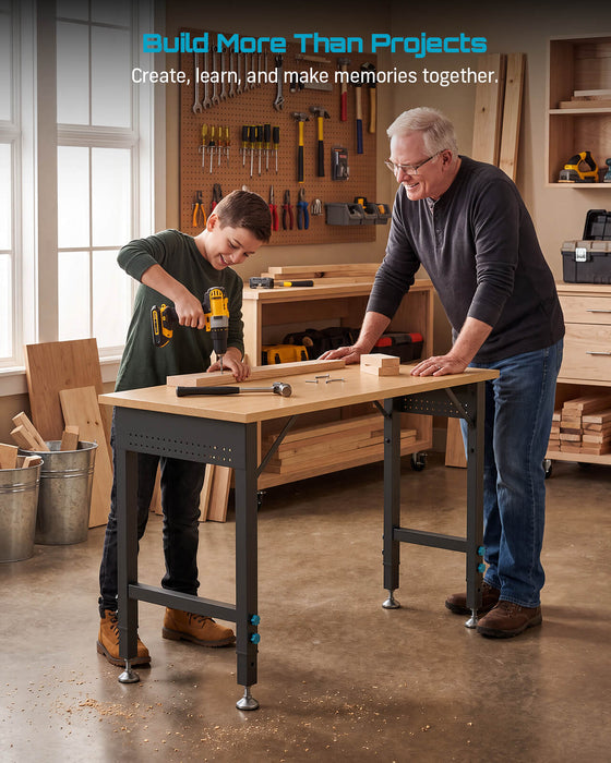 Seesii adjustable workbench frame WB‑01 for DIY woodworking and family workshop projects