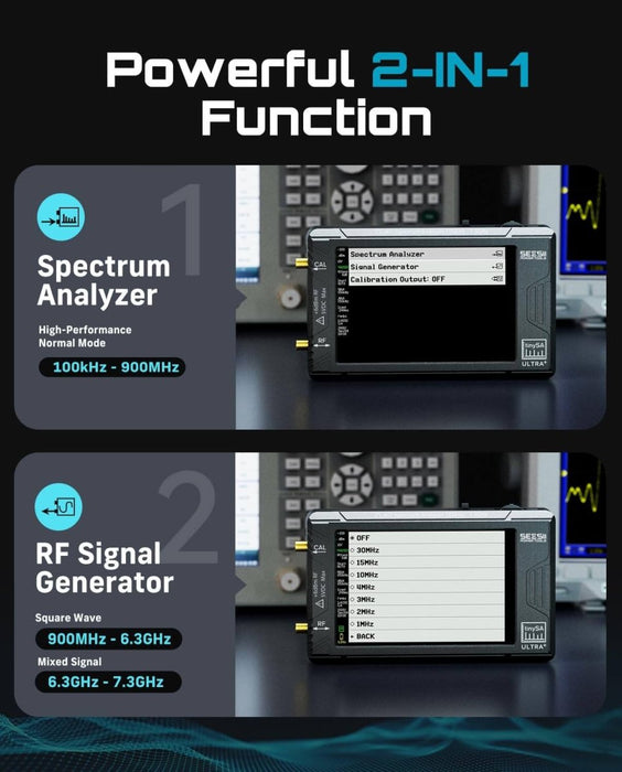 SEESII ZS407 TinySA Ultra+ 7.3GHz Spectrum Analyzer 2-in-1 RF Signal Generator - SeeSii