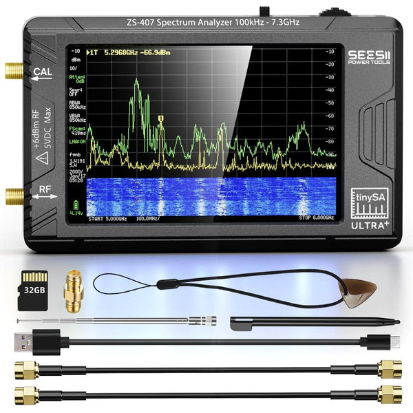 TinySA Ultra+ Spectrum Analyzer - 7.3GHz 2-in-1 RF Signal Tester