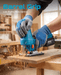 SEESII barrel‑grip cordless jigsaw cutting wood board, low‑profile design for better control